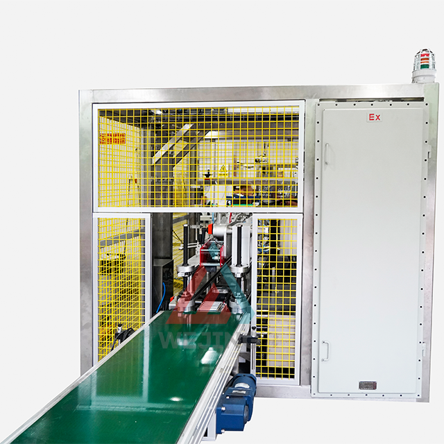 Automatinė dėklų pakavimo mašina aerozolių užpildymo linijai 