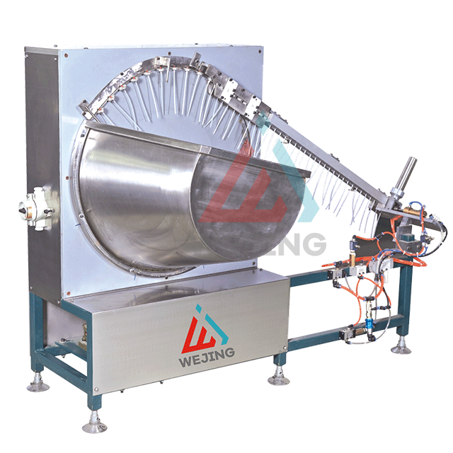 Stroj z vstavljenim ventilom za popolnoma avtomatsko linijo za polnjenje aerosolov