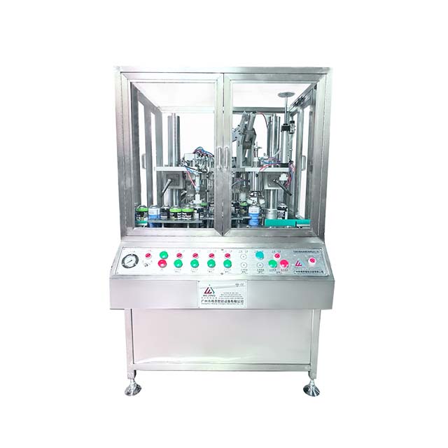 نیومیٹک ایروسول سپرے فلنگ مشین ایئر کلینر فلنگ مشین جو دھماکہ پروف موٹر سے لیس ہے