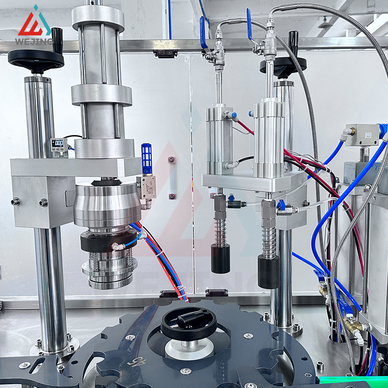 2025 เครื่องใหม่ WJEZ-30 บรรจุขวดสเปรย์อัตโนมัติเครื่องจีบด้านนอก 