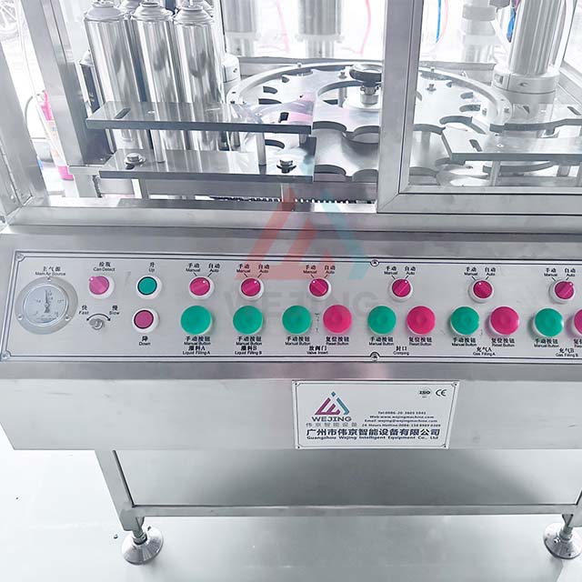 एयरोसोल स्प्रे उत्पादों के लिए स्वचालित एयरोसोल भरने की मशीन निर्माता सीधी बिक्री