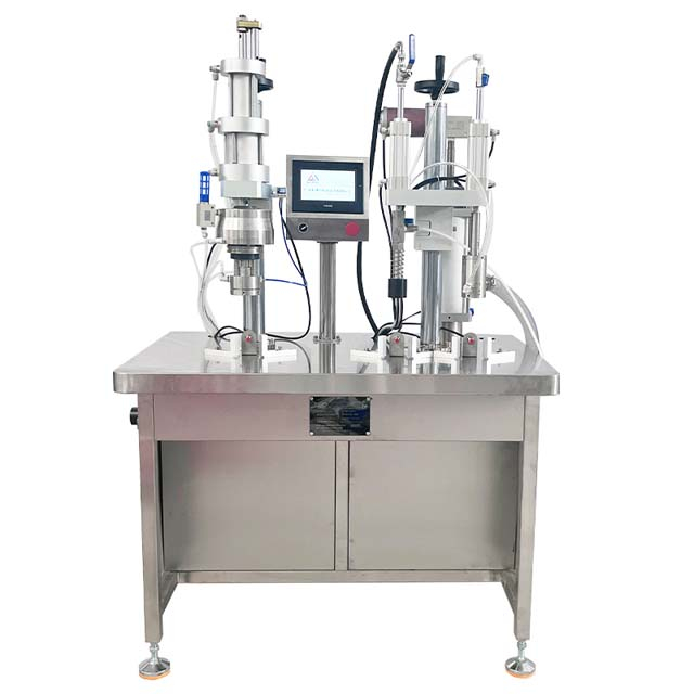 Təmizləmə funksiyası olan Yarı Avtomatik Bov Aerozol Doldurma Maşını 