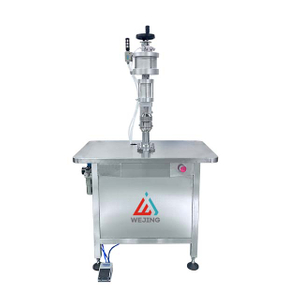 მცირე ბიზნესის ნახევრად ავტომატური აეროზოლური ქილების შემავსებელი მანქანა ჰაერის გამაახალგაზრდავებელი სპრეის ქილა შემავსებელი მანქანა